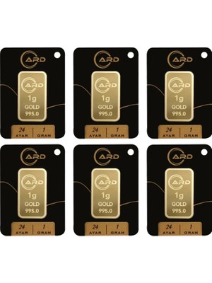 Gekas Kuyumculuk Ard 1 gr 24 Ayar Külçe Altın 6 Adet