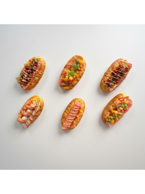 Vitrin Accessories Gerçekçi 3D Hot Dog Magnet Mutfak, Buzdolabı, Ofis ve Hediye Için Dekoratif Ürün 3 Adet