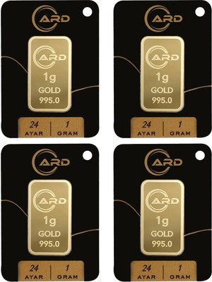 Gekas Kuyumculuk Ard 1 gr 24 Ayar Külçe Altın 4 Adet