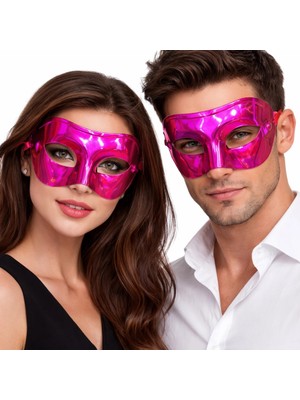 Senka Mey Ithalat® Metalize Parlak Parti Maskesi Pembe Renk 16X7 cm