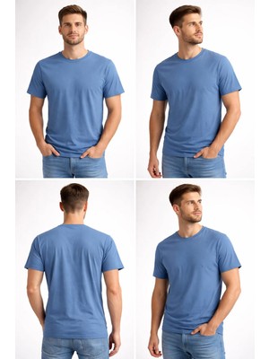 ÇK Tekstil Unisex Basic Tişört 30/1 Süprem Pamuk Düz Renk S-M-L-Xl-Xxl Rahat Kalıp