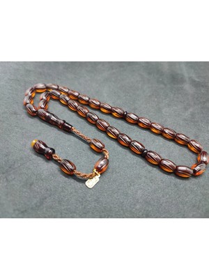 İskeçe Tesbih Dabbas Usta Eseri̇ El Boy Ful Kalem Oyma Ateş-I Kehri̇bar