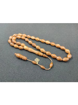 İskeçe Tesbih Hakan Kaya Usta Eseri̇ Kalem Oyma Naturel Kuka