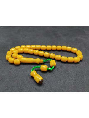 İskeçe Tesbih Hayyani Usta Eseri Çift Zımpara Çift Cilalı  Rengin Zirvesi Bir Sıkma Kehribar Sertifikalı 9636