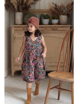 Cigit Desenli Viskon Tulum 2-8 Yaş Siyah