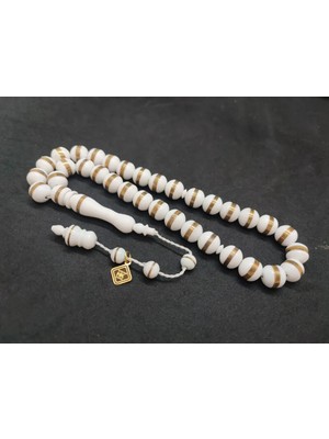 İskeçe Tesbih Hakan Kaya Usta Eseri̇ Bronz Sarmal Çi̇ft Kat Ci̇lalı Deve Kemi̇ği̇