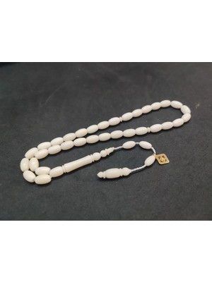 İskeçe Tesbih Hakan Kaya Usta Eseri̇ El Boy Çi̇ft Kat Ci̇lalı Naturel Deve Kemi̇ği̇