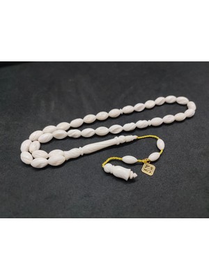 İskeçe Tesbih Iskeçeli̇ Cemi̇l Usta Eseri̇ Kalem Oyma Sanatı  Naturel Deve Kemi̇ği̇