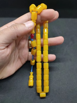 İskeçe Tesbih Zeyzun Usta Eseri̇ (Imza Çi̇vi̇ Ara Pulları Gümüş) Sıkma Kehri̇bar