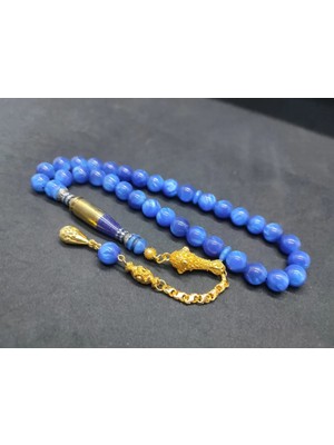 İskeçe Tesbih Imame Mermi̇ Kovanı ve Gümüş Nakkaş Kombi̇nli̇ Sıkma Kehri̇bar