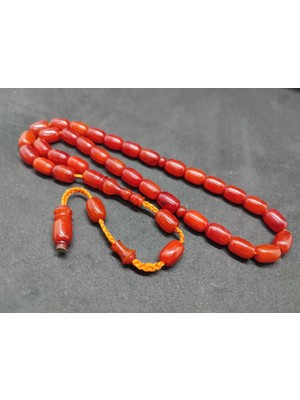 İskeçe Tesbih Isa Balkaya Usta Eseri̇  Eski̇ Usul Kat Kat Ipe Di̇zi̇li̇ Eski̇ Sıkma Kehri̇bar