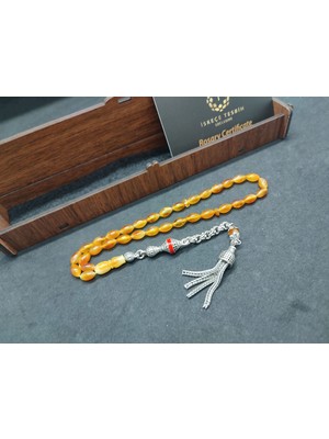 İskeçe Tesbih 475 Ayar Gümüş Püsküllü El Boy Litvanya Kaya Damla 7.49 Gr. Sertifikalı 9481