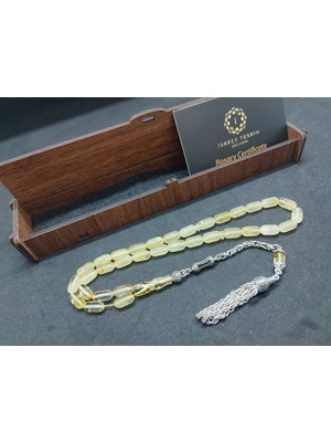 İskeçe Tesbih 475 Ayar Gümüş Püsküllü Litvanya Kaya Damla 14.21 Gr. Sertifikalı 9487