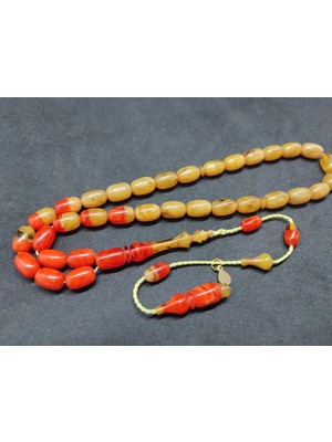 İskeçe Tesbih Ayhan Turan Usta Eseri̇ Ful Hare Ful Damar Eski̇ 0.6 mm Deli̇m Sıkma Kehri̇bar