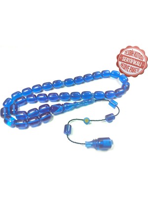 İskeçe Tesbih Bünyami̇n Barlak Usta Işi̇ Imzalı Mühürlü 0.6 mm Alman Zar  Kehri̇bar