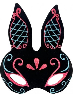 Eco Lounge Siyah Mavi Kırmızı Tavşan Maskesi