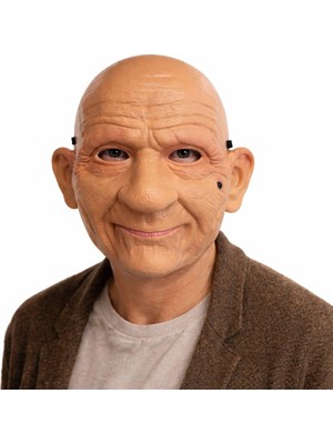 Senka Mey Ithalat® Gerçekçi Yaşlı Adam Maskesi – Lateks Görünümlü Plastik Korku Maskesi