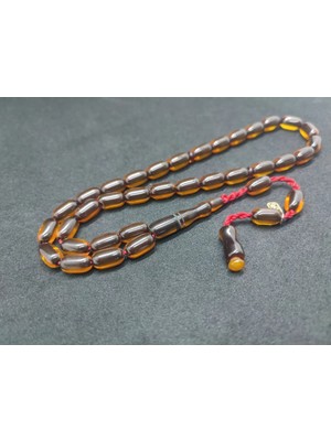 İskeçe Tesbih Dabbas Usta Eseri̇ Imzalı El Boy Alman Faturan Sıkma Kehri̇bar