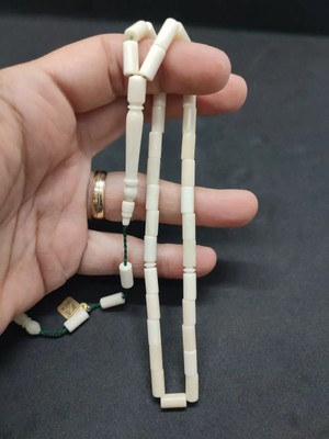 İskeçe Tesbih Iskeçeli̇ Cemi̇l Usta Eseri̇ Sülün Imame El Boy  Naturel Bali̇na Kemi̇ği̇