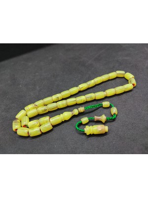 İskeçe Tesbih Isa Balkaya Usta Eseri̇ Eski̇ Usul Kat Kat Ipe Di̇zi̇li̇ Eski̇ Objeden Sıkma Kehri̇bar Sertifikalı 9661