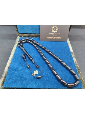 İskeçe Tesbih Iskeçeli̇ Cemi̇l Usta Eseri̇ Vıp Kutulu 24.02 Gr. Yusur-I (Si̇yah Mercan)