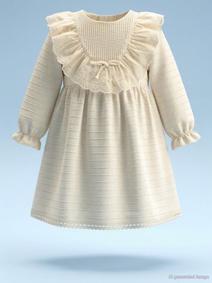 Civil Baby Roba Fırfırlı 6-18 Ay Elbise - Bej