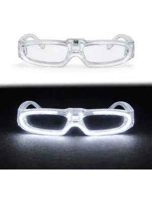 İlk El Grup Ieg™ Beyaz LED Işıklı Parti Gözlüğü 3 Modlu – Glow &amp; Gece Eğlence Gözlüğü