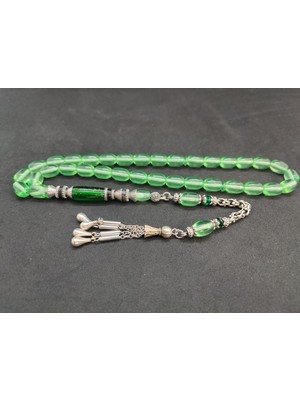 İskeçe Tesbih 475 Ayar Gümüş Püskül 475 Ayar Gümüş Nakkaş Ateş-I Kehribar Sertifikalı 9606