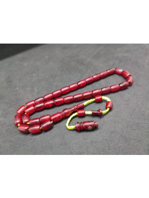 İskeçe Tesbih Isa Balkaya Usta Eseri̇ Eski̇ Usul Kat Kat Ipe Di̇zi̇li̇ Eski̇ Objeden Sıkma Kehri̇bar Sertifikalı 9659