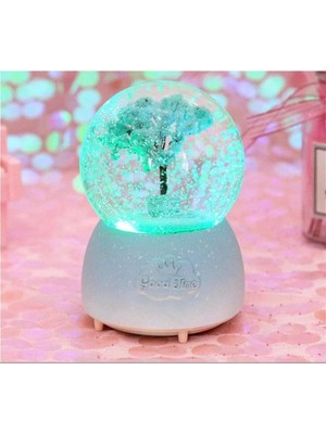 PremiumPort Ağaç Temalı Işıklı Müzikli Püskürtmeli Kar Küresi