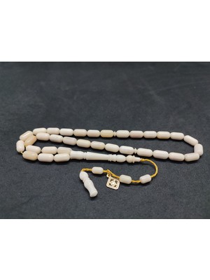 İskeçe Tesbih Hakan Kaya Usta Eseri Çift Zımpara Yoğun Özlü Balina Kemiği Sertifikalı 9566