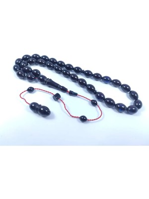 İskeçe Tesbih Şevket Alkan Usta Eseri̇ Inci̇ Si̇yahı 0.6 mm Deli̇m Sıkma Kehri̇bar