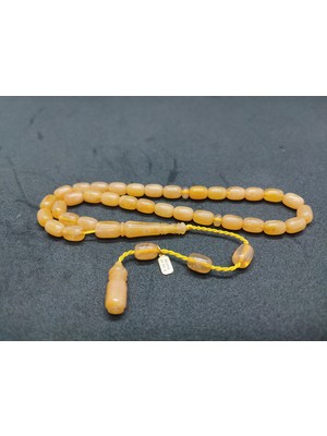 İskeçe Tesbih Uğur Şener Usta Eseri El Boy Çift Zımpara Çift Cilalı Sıkma Kehribar Sertifikalı 9518