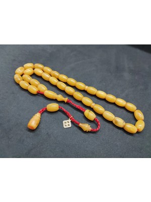 İskeçe Tesbih Junai̇d Hasan Usta Eseri̇ Kat Kat Ipe Di̇zi̇li̇ Eski̇ Usul Çalışılma Sıkma Kehri̇bar