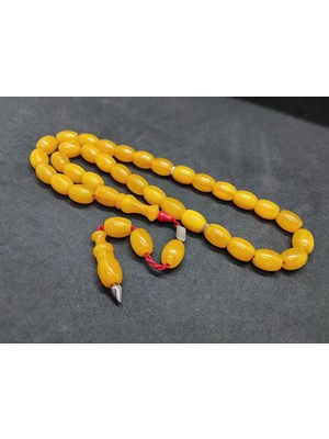 İskeçe Tesbih Zeyzun Usta Eseri̇ (Imza Çi̇vi̇ Ara Pulları Gümüş) Sıkma Kehri̇bar