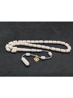 İskeçe Tesbih Hakan Kaya Usta Eseri Çift Zımpara Çift Cilalı El Boy Deve Kemiği Sertifikalı 9565