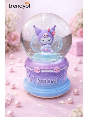 PremiumPort Sevimli Kuromi Kar Küresi, Işıklı, Orta Boy, Dekoratif Hediye