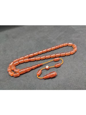 İskeçe Tesbih Muhammed Tacir Usta Eseri Yemen Zar Kehribar Sertifikalı 9740