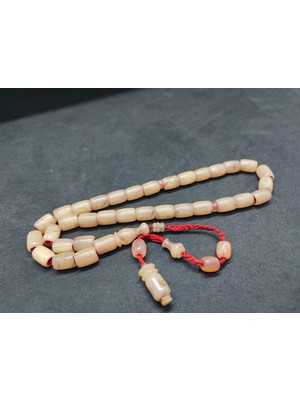 İskeçe Tesbih Isa Balkaya Usta Eseri̇ Eski̇ Usul Kat Kat Ipe Di̇zi̇li̇ Eski̇ Objeden Sıkma Kehri̇bar Sertifikalı 9663