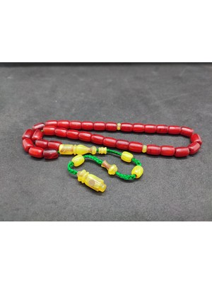 İskeçe Tesbih Isa Balkaya Usta Eseri̇ Eski̇ Usul Kat Kat Ipe Di̇zi̇li̇ Eski̇ Objeden Sıkma Kehri̇bar Sertifikalı 9660