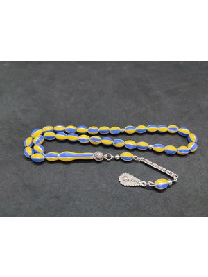 İskeçe Tesbih 47 Gram Düşük Ayar Gümüş Tesbih 6’lı Yarma Model Sertifikalı 9682