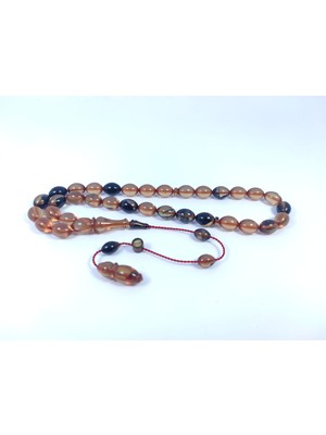 İskeçe Tesbih Muhammed Tacir Usta Eseri Objeden Eski Sıkma Kehribar Sertifikalı 9730