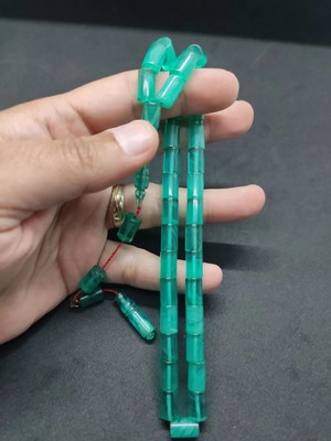 İskeçe Tesbih Uğur Şener Usta Eseri̇ 0.6 Şeffaf Deli̇m Çi̇ft Kat Ci̇lalı Ok Gi̇bi̇ Sıkma Kehri̇bar