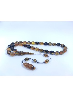 İskeçe Tesbih Muhammed Tacir Usta Eseri Objeden Eski Sıkma Kehribar Sertifikalı 9731