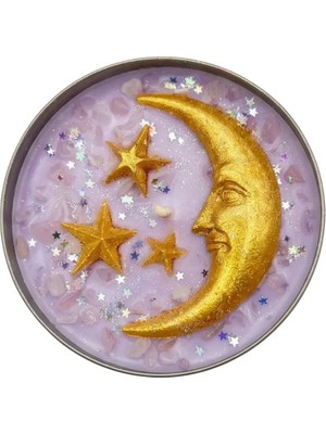 Anima Glow Maia Astro Myth Serisi - Ametist & Pembe Kuvars Taşlı %100 Soya Tasarım Mum