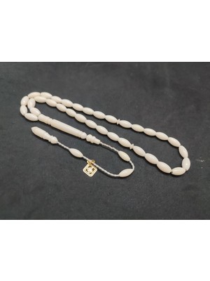 İskeçe Tesbih Hakan Kaya Usta Eseri̇ El Boy Çi̇ft Kat Ci̇lalı Naturel Deve Kemi̇ği̇