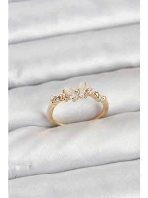 Eco Lounge Kelebek Model Gold Renk Pirinç Kadın Yüzük