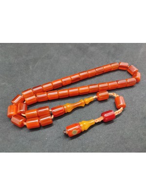 İskeçe Tesbih Isa Balkaya Usta Eseri Esku Usul Kat Kat Ipe Dizilmiş Eski Sıkma Kehribar Sertifikalı 9471