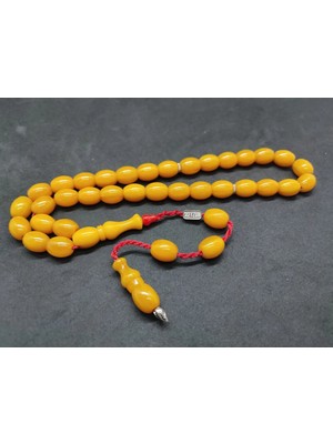 İskeçe Tesbih Zeyzun Usta Eseri̇ Di̇k Damar (Imza Çi̇vi̇ Ara Pulları Gümüş) Sıkma Kehri̇bar