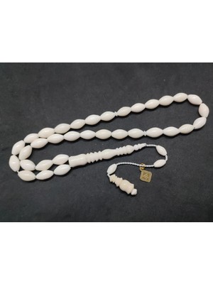 İskeçe Tesbih Iskeçeli̇ Cemi̇l Usta Eseri̇ Çi̇ft Zımpara Çi̇ft Ci̇la  Deve Kemi̇ği̇